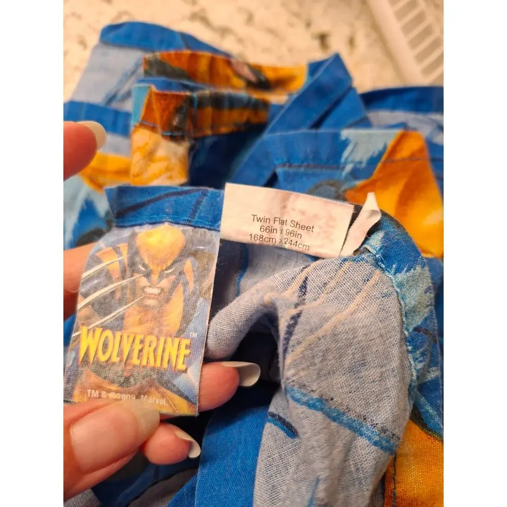Vintage Marvel Wolverine Twin Bed Sheet Fitted and Flat